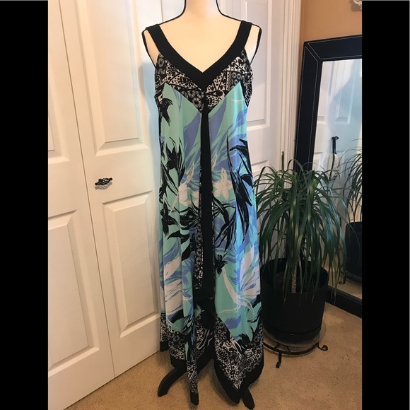 Style & Co. Dresses & Skirts - Summer Maxi Handkerchief Hem Dress Tropical Print